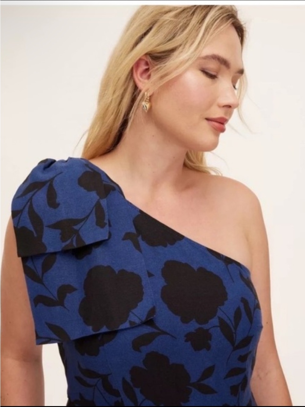 kate spade One-Shoulder Blue and Black Floral Jumpsuit- 🔥👗 NEW W/ tags
